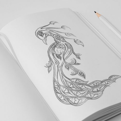Peacock Tattoo Drawn