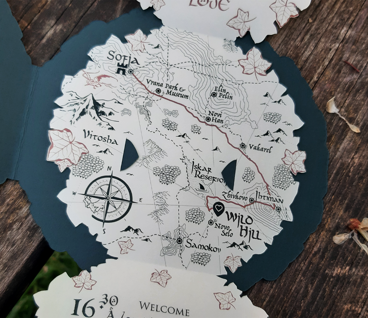 Lord of the Rings wedding invitation design map