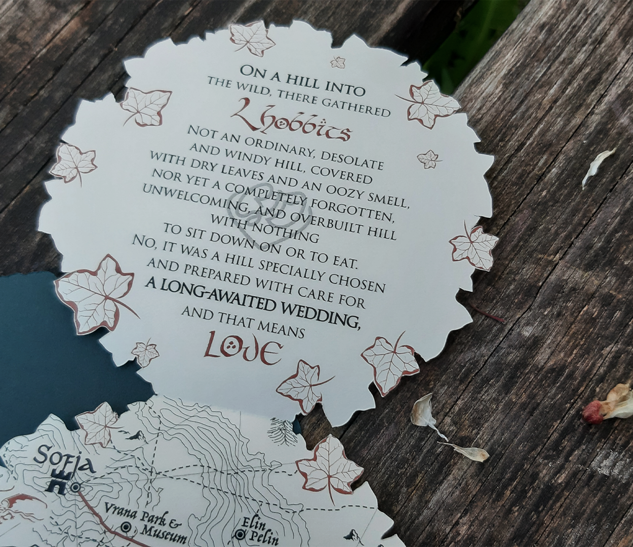 Lord of the Rings wedding invitation design