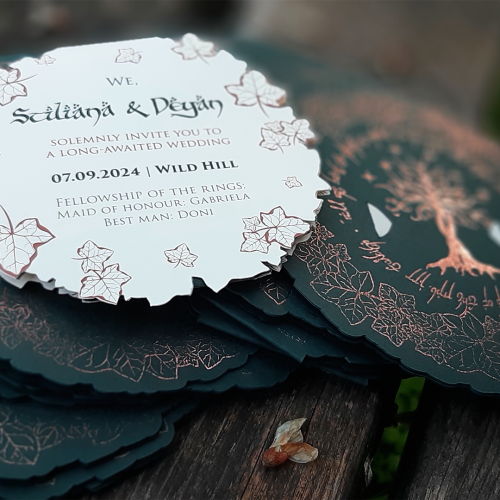 wedding invitation design inspired by The Lord of the Rings