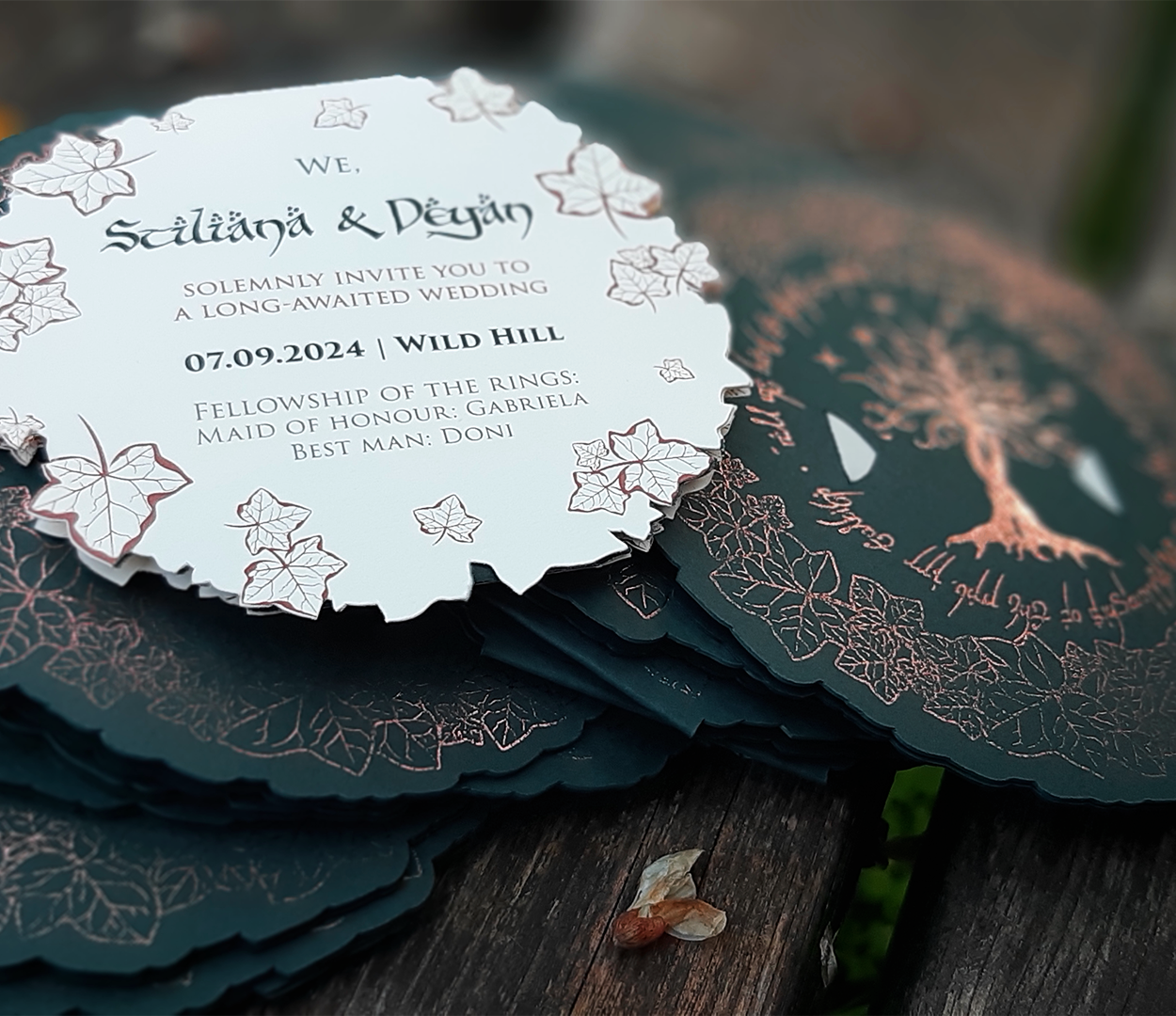 wedding invitation design inspired by The Lord of the Rings