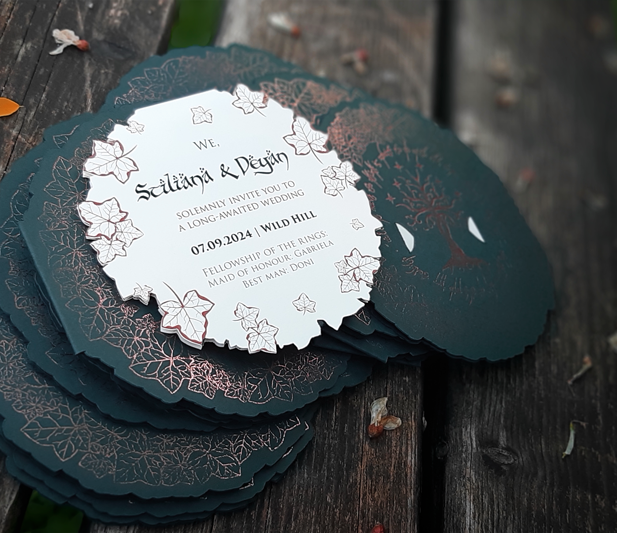 Lord of the Rings wedding invitation design