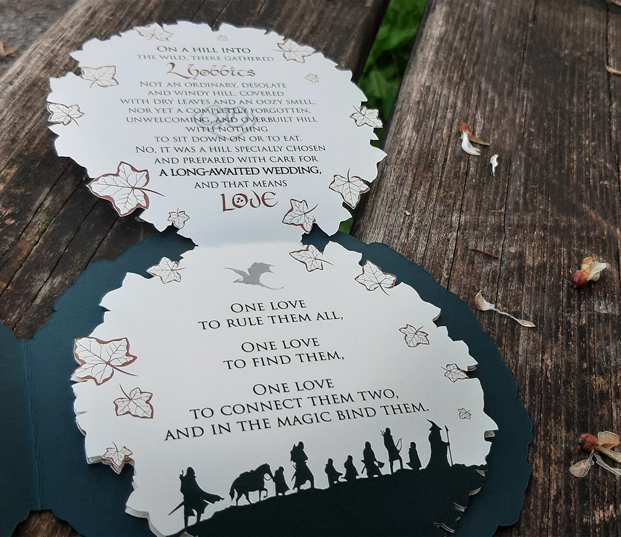 wedding invitation design inspired by The Lord of the Rings