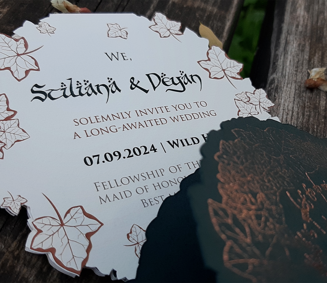 wedding invitation design inspired by The Lord of the Rings