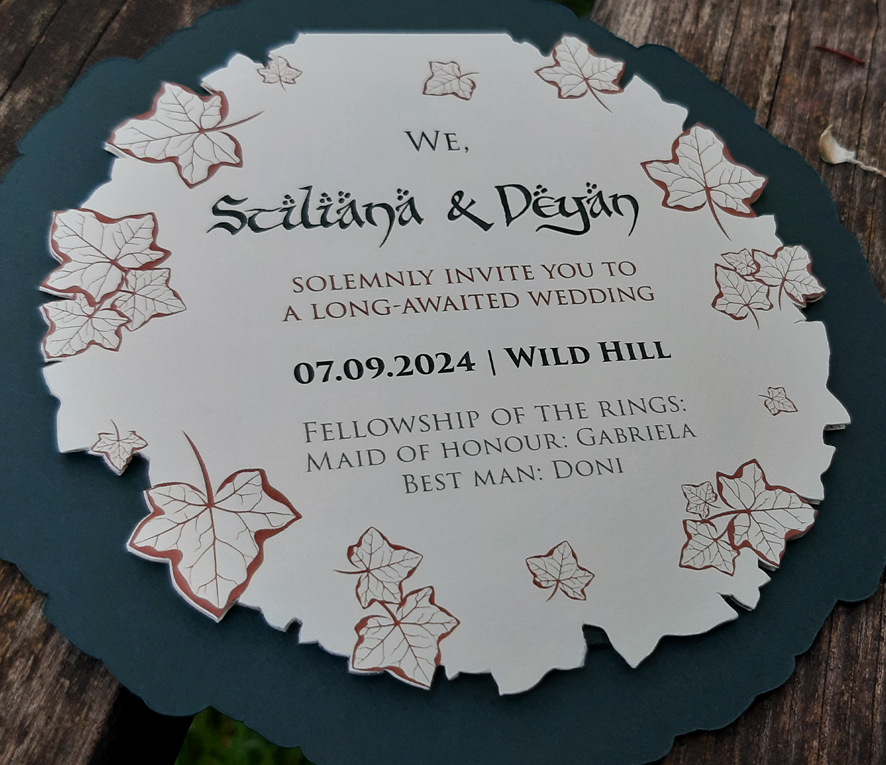 wedding invitation design inspired by The Lord of the Rings